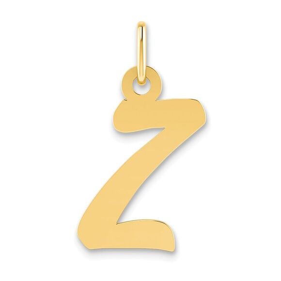Kazi Luxury 14k Yellow Gold Small Script Initial Z Charm